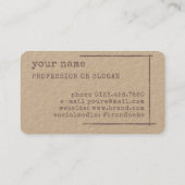 Vorlage Rustikale Blume Visitenkarte (Rückseite)