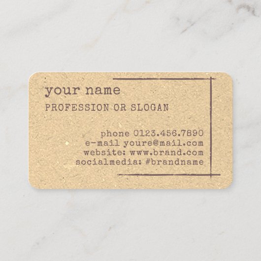 Vorlage Rustikale Blume Visitenkarte (Rückseite)