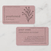 Vorlage Rustikale Blume Visitenkarte (Vorne/Hinten)