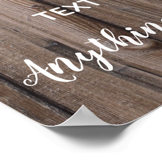 Vorlage rustikale Holzkarten und Geschenke Hochzei Poster (Ecke)