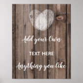Vorlage rustikale Holzkarten und Geschenke Hochzei Poster (Vorne)