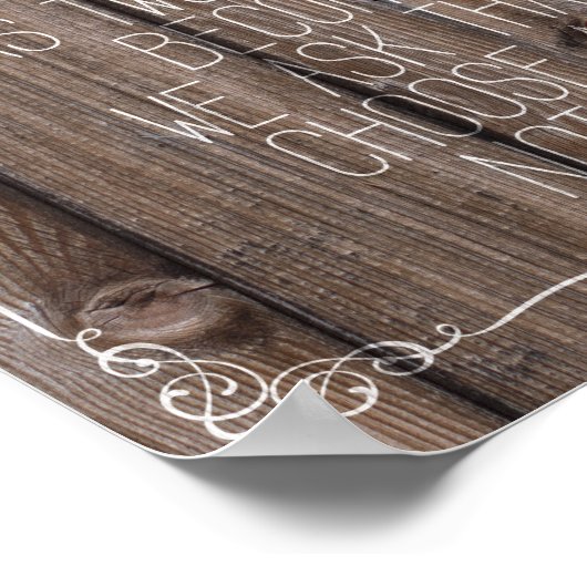 Vorlage rustikales Holz Begrüßungszeichen Printwer Poster (Ecke)