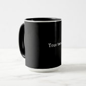 VORLAGE - Schwarz mit weißem Text Tasse (Vorderseite Links)