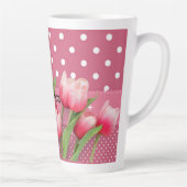 Vorlage: Tulips, Pink und Weiß-Polka-Punkte Milchtasse (Rechts)