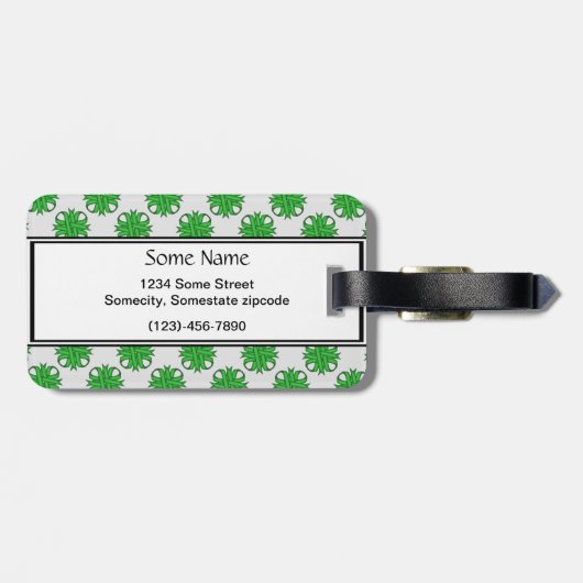 Vorlage von Kenneth Yoncich zu grünen Klemmen Gepäckanhänger (Rückseite horizontal)