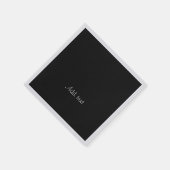 Vorlage, weißer Text auf Mitternacht schwarz Serviette (Ecke)