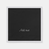 Vorlage, weißer Text auf Mitternacht schwarz Serviette (Vorderseite)