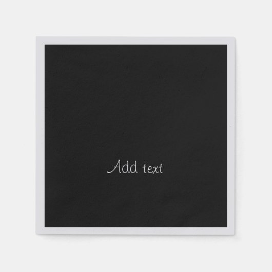 Vorlage, weißer Text auf Mitternacht schwarz Serviette (Vorderseite)