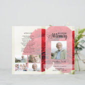 Vorlage zum Beerdigungsprogramm für rote Nelken (Stehend Vorderseite)