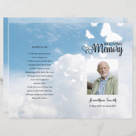 Vorlage zum Himmel- und Schmetterlingsbeerdigungsp (Vorne/Hinten)