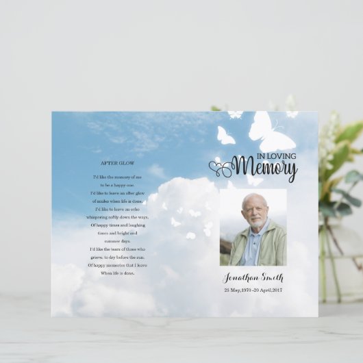 Vorlage zum Himmel- und Schmetterlingsbeerdigungsp (Stehend Vorderseite)