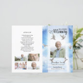 Vorlage zum Himmel und Taube-Beerdigungsprogramm (Stehend Vorderseite)