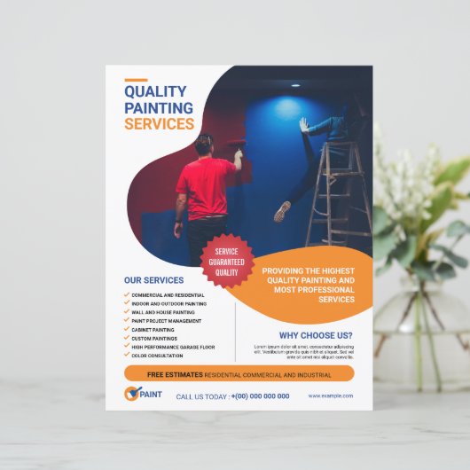 Vorlage zum Zeichnen von Service Flyer (Stehend Vorderseite)