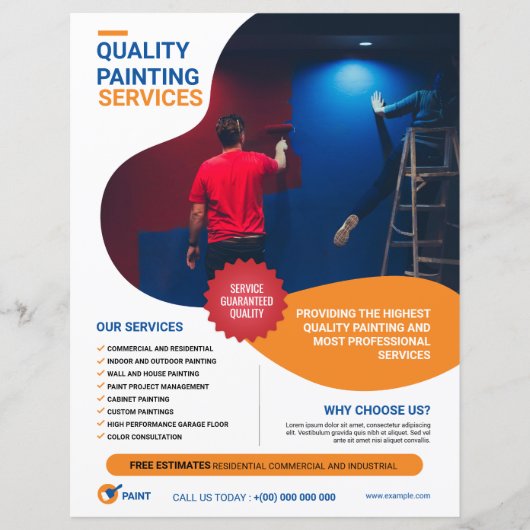 Vorlage zum Zeichnen von Service Flyer (Vorderseite)