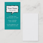 Vorlage zur Sprechblase Visitenkarte (Vorne/Hinten)