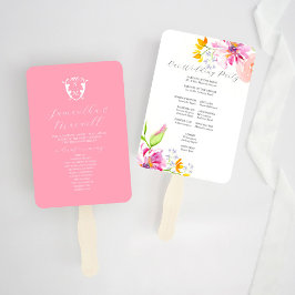 Vorlagen-Blumenschild für das Hochzeitsprogramm Fächer