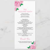 Vorlagen des Hochzeitsprogramms für die Feier (Rückseite)