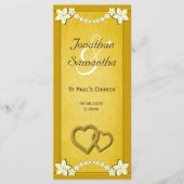 Vorlagen des Rustic Gold Floral Wedding Programms (Vorderseite)