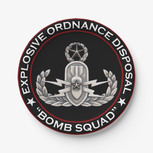 Vorlagen-EOD-Bombengeschwader Pappteller (Vorderseite)