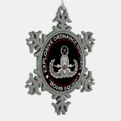 Vorlagen-EOD-Bombengeschwader Schneeflocken Zinn-Ornament (Links)