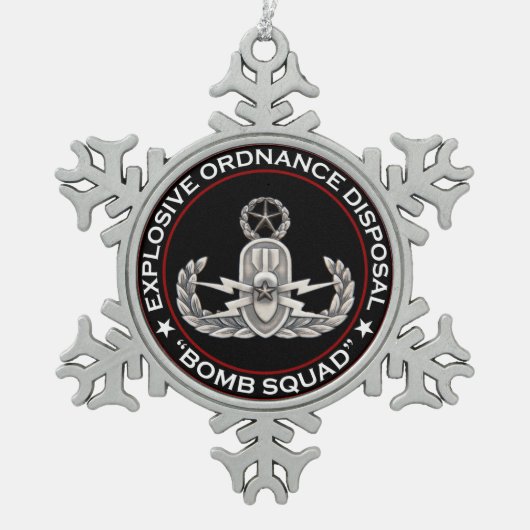 Vorlagen-EOD-Bombengeschwader Schneeflocken Zinn-Ornament (Vorderseite)