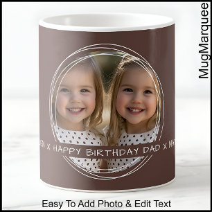 Vorlagen-Foto-Nachricht Andenken Vater Braun C33 Kaffeetasse