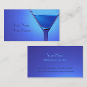 Vorlagen für Blue Martini Cocktail Business Card Visitenkarte (Vorne/Hinten)