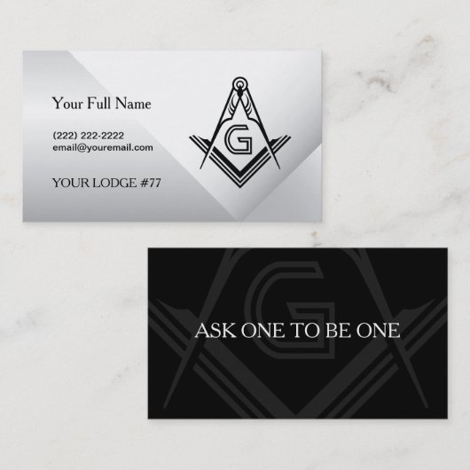 Vorlagen für die Masonic Card Business Card | Frei Visitenkarte (Vorne/Hinten)