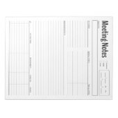 Vorlagen für einfache Sitzungshinweise Notizblock (Vorderseite)