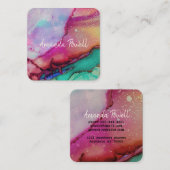 Vorlagen für moderne Visitenkarten in Aquarellfarb Quadratische Visitenkarte (Vorne/Hinten)