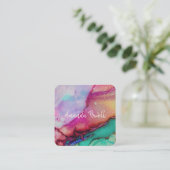 Vorlagen für moderne Visitenkarten in Aquarellfarb Quadratische Visitenkarte (Stehend Vorderseite)