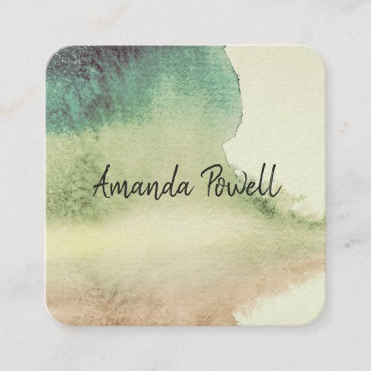 Vorlagen für moderne Visitenkarten in Aquarellfarb Quadratische Visitenkarte (Vorderseite)