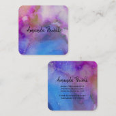 Vorlagen für moderne Visitenkarten in Aquarellfarb Quadratische Visitenkarte (Vorne/Hinten)