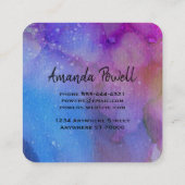 Vorlagen für moderne Visitenkarten in Aquarellfarb Quadratische Visitenkarte (Rückseite)