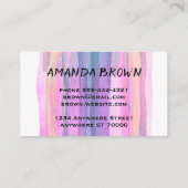 Vorlagen für moderne Visitenkarten in Aquarellfarb Visitenkarte (Rückseite)