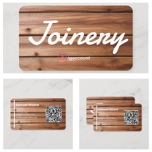 Vorlagen Schreinerei QR-Code Visitenkarte