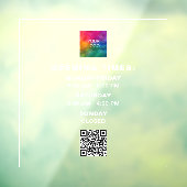 Vorlagen-Upload Geschäft-Logo QR-Code Öffnungszeit Fensteraufkleber (Blatt 3)