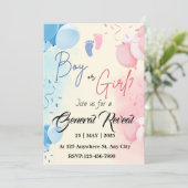 Vorlagen zur Party Einladung von Geschlechtern (Stehend Vorderseite)