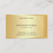 Vorlagenamt für elegantes Goldanwalt Visitenkarte (Rückseite)