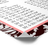 Vorlagenbesatztafel braun Damaske rosa Poster (Ecke)