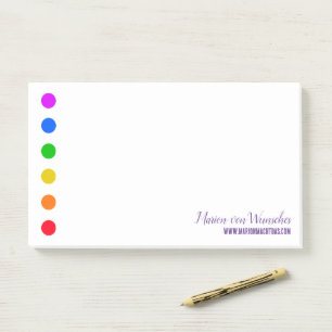 Vorlagenbeschreibung für minimale Rainbow-Punkte Post-it Klebezettel