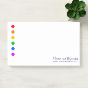 Vorlagenbeschreibung für minimale Rainbow-Punkte Post-it Klebezettel