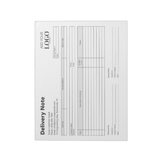 Vorlagenblätter für benutzerdefinierte Logobearbei Notizblock (Rotiert)