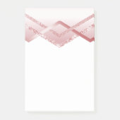 VORLAGENDER Rosegold-Glitzer-Streifenbild Post-it Klebezettel (Vorderseite)