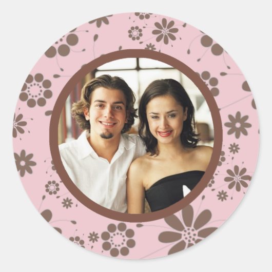 Vorlagenereignis und Hochzeitstag-Umschlag Aufkleb Runder Aufkleber (Vorderseite)