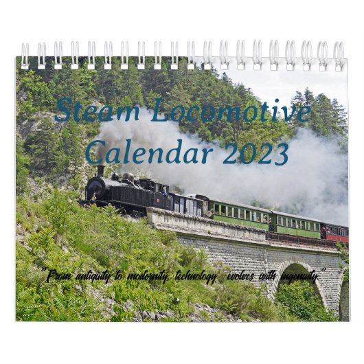 Vorlagenkalender für Dampflokomotive 2023 Kalender (Titelbild)