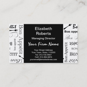 VorlagenKochBon Appetit Nahrungsmittelliebhaber Visitenkarte