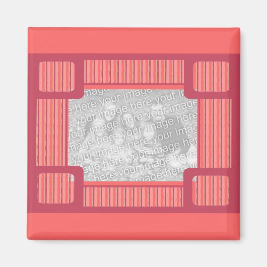 Vorlagenmagnet mit rosa Streifen Magnet (Vorne)