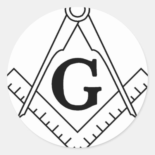 Vorlagenmaurer-Quadrat und Kompass Runder Aufkleber (Vorderseite)