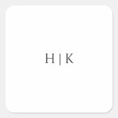 Vorlagenmonogramm-Rundkleber Quadratischer Aufkleber (Vorderseite)